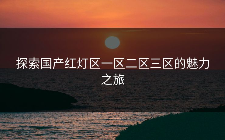 探索国产红灯区一区二区三区的魅力之旅