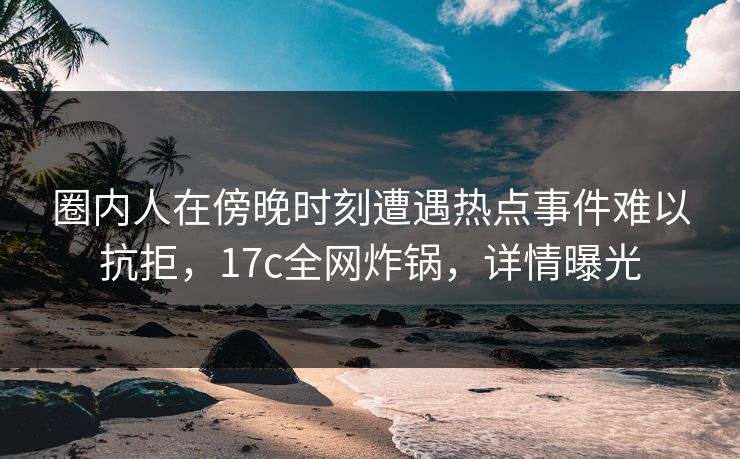 圈内人在傍晚时刻遭遇热点事件难以抗拒，17c全网炸锅，详情曝光