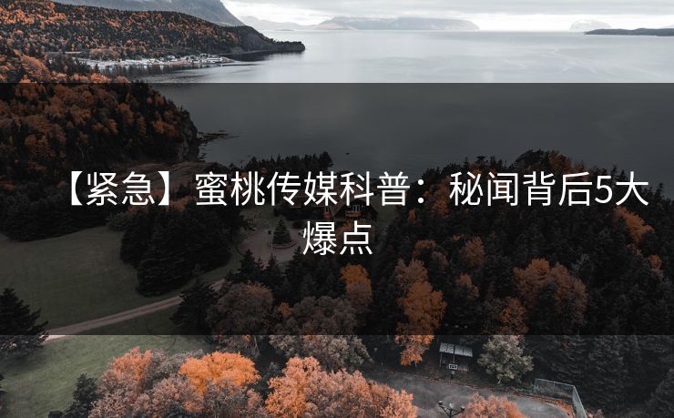 【紧急】蜜桃传媒科普：秘闻背后5大爆点