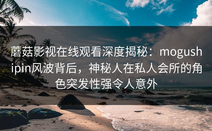 蘑菇影视在线观看深度揭秘：mogushipin风波背后，神秘人在私人会所的角色突发性强令人意外